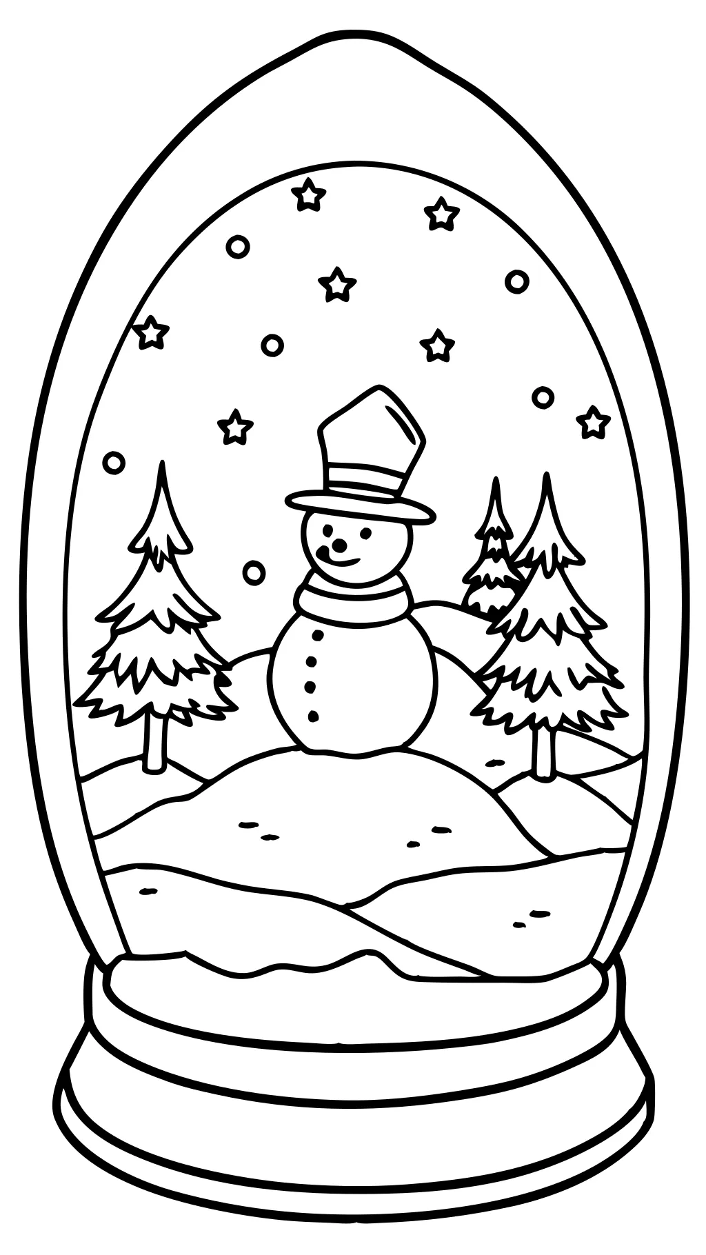 snowglobe coloring page